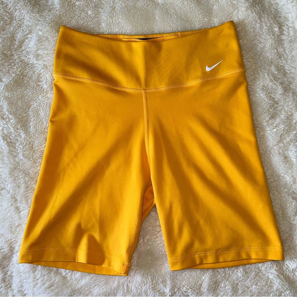 Nike Yellow Spandex Bike Thigh Shorts Medium